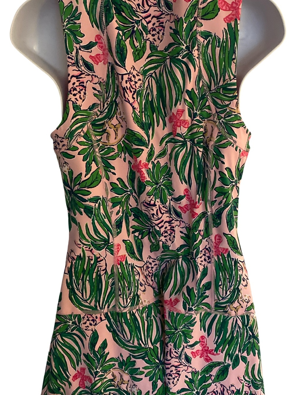 Lilly Pulitzer Pink and Green Tropical Print Sleeveless Dress-S pink green - Picture 4 of 4